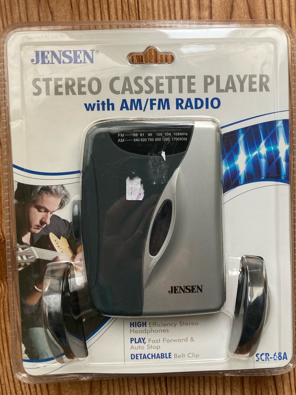 Jensen Stereo Cassette Player AM/FM Radio with Headphones SCR-68A NEW SEALED